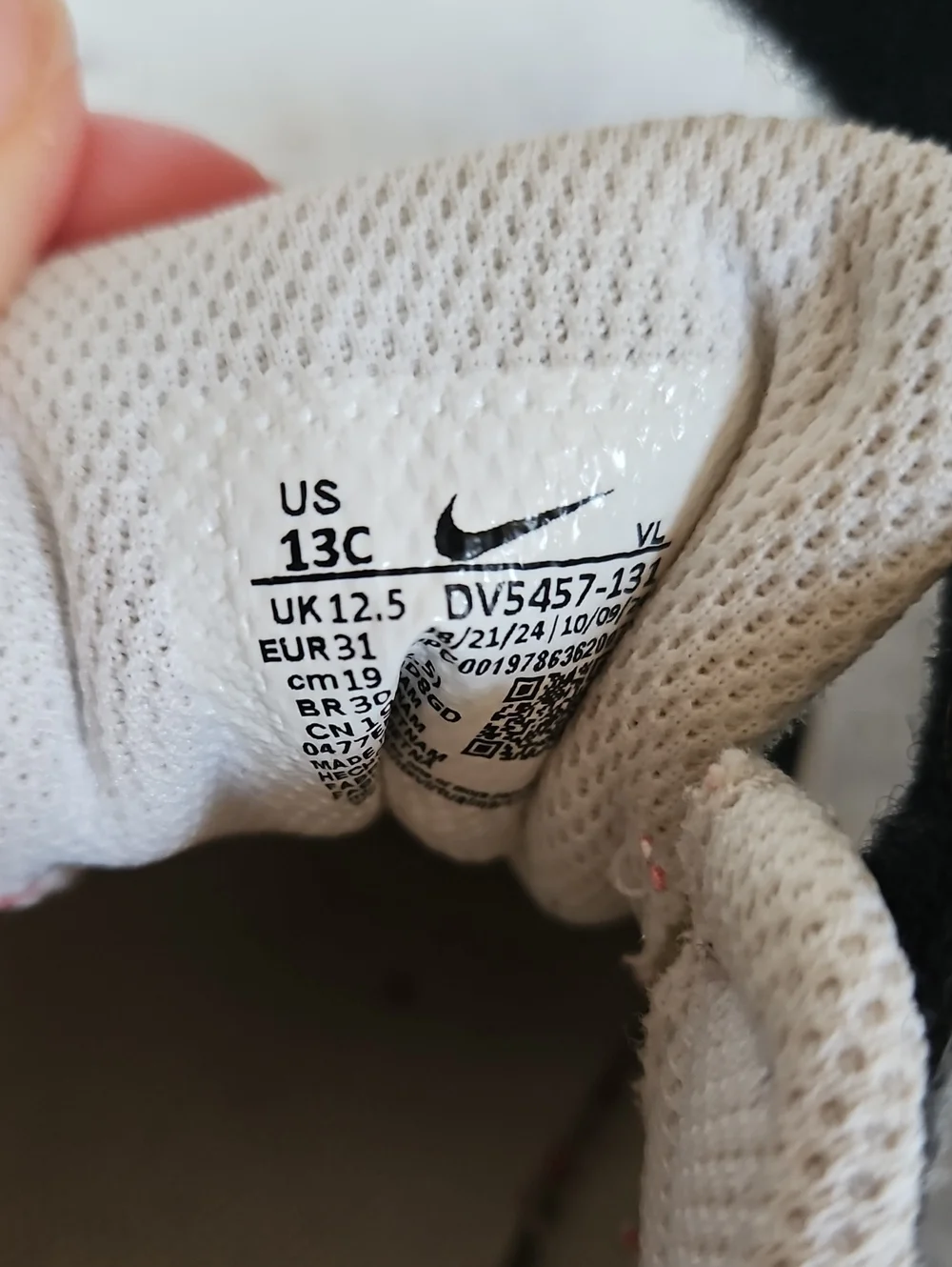 Kid's Nike Court Black & White Size 13